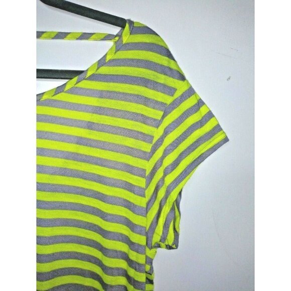 MIMI CHICA womens top striped knit blouse Sz L wide neck cap sleeve MADE IN USA - Picture 4 of 6
